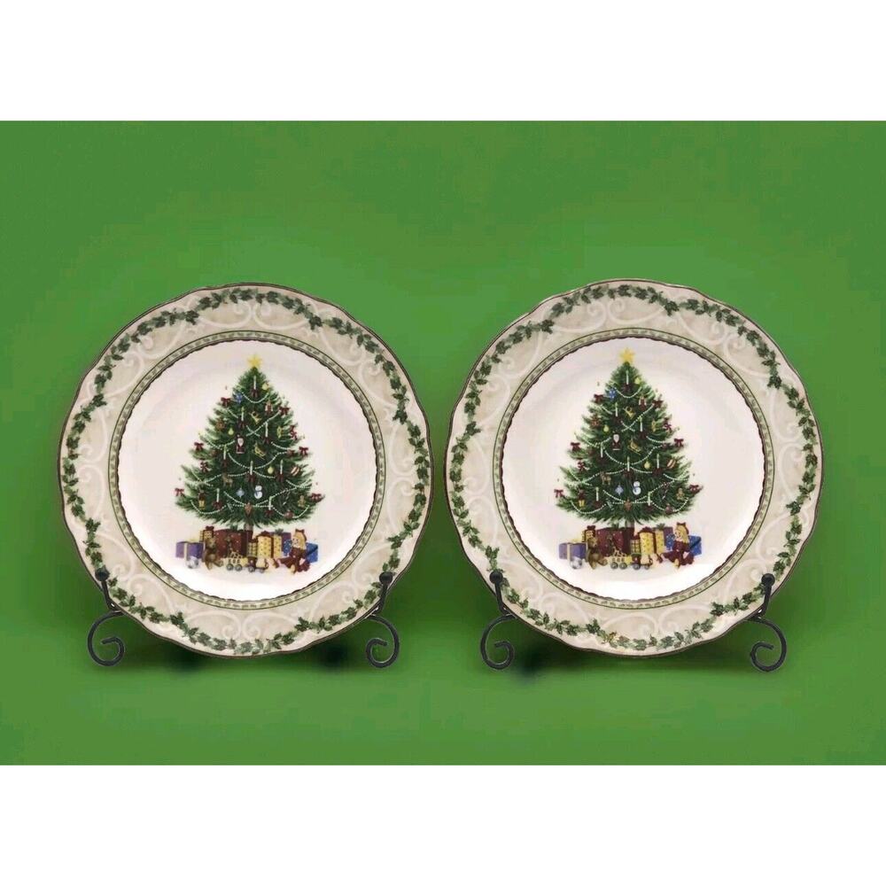 Noble Excellence Holly Tree Salad Plate 2 Piece Set 8 7/8" #6444545 SHIPS FAST